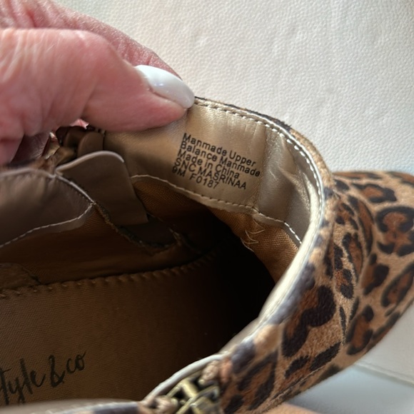 Leopard booties by style & co., new booties, size 9, side zippers, 3” heel,comfy - Picture 5 of 6